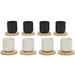 Servizio da caffè Set 4 Tazzine con Piattini Bamboo 10,5 cl