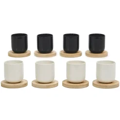 Servizio da caffè Set 4 Tazzine con Piattini Bamboo 10,5 cl