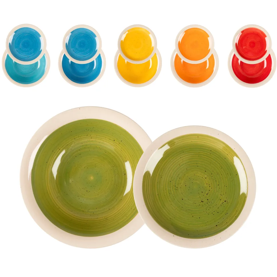 Servizio di piatti Country chic in stoneware 12 pezzi