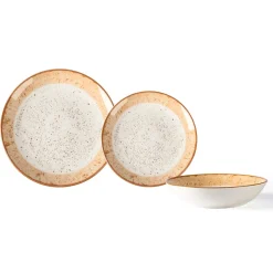 Servizio di piatti Demetra Beige in porcellana 18 pezzi