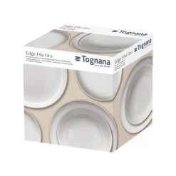 Servizio di piatti Edge Filo Oro in porcellana Bianco Linea Edge