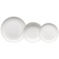 Servizio di piatti Edge Filo Oro in porcellana Bianco Linea Edge