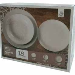Servizio di piatti Florenz beige in stoneware 18 pezzi