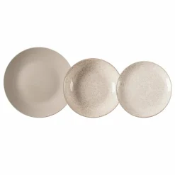 Servizio di piatti Florenz beige in stoneware 18 pezzi