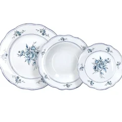 Servizio di piatti Heritage Florals Blu in Porcellana Linea Cappettata