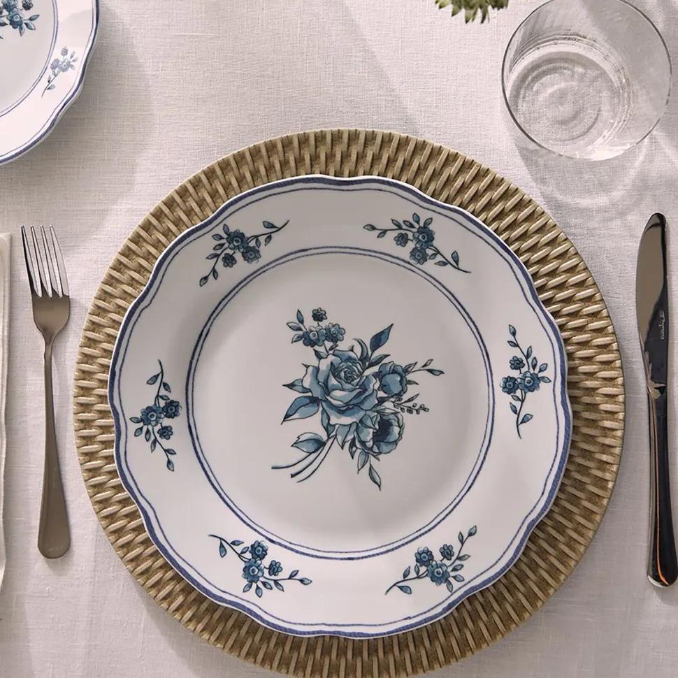 Servizio di piatti Heritage Florals Blu in Porcellana Linea Cappettata