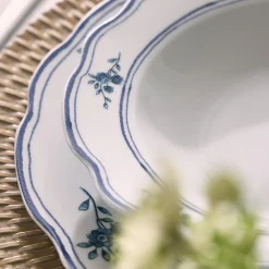 Servizio di piatti Heritage Florals Blu in Porcellana Linea Cappettata
