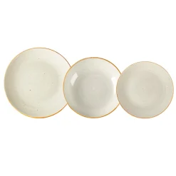 Servizio di piatti in stoneware Alamos Beige 18 pezzi