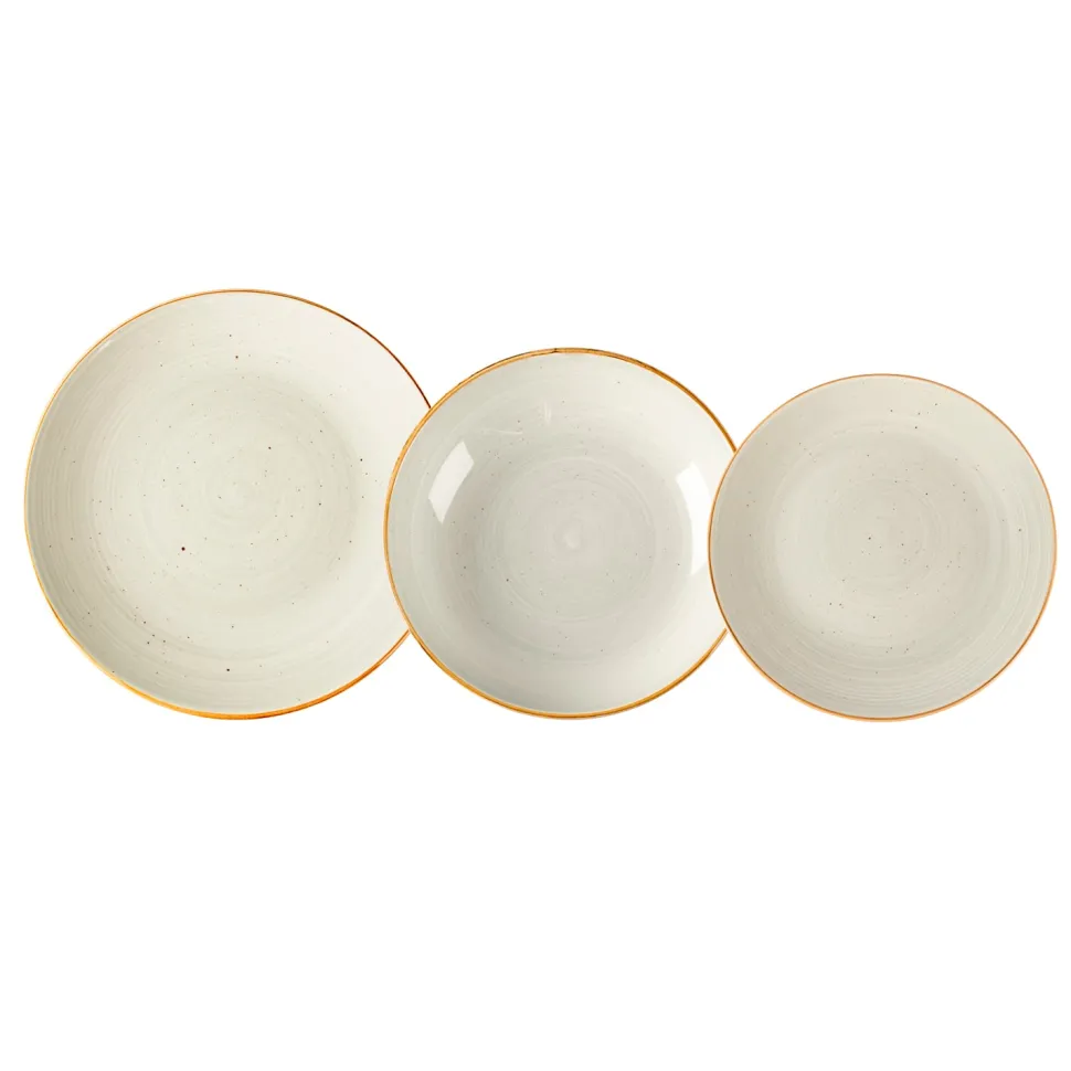 Servizio di piatti in stoneware Alamos Beige 18 pezzi