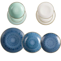 Servizio di piatti in stoneware Gaonas Ocean Embossed Pad 18 pezzi