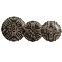 Servizio di piatti in stoneware Maya Pad Printing Nero 18 pezzi