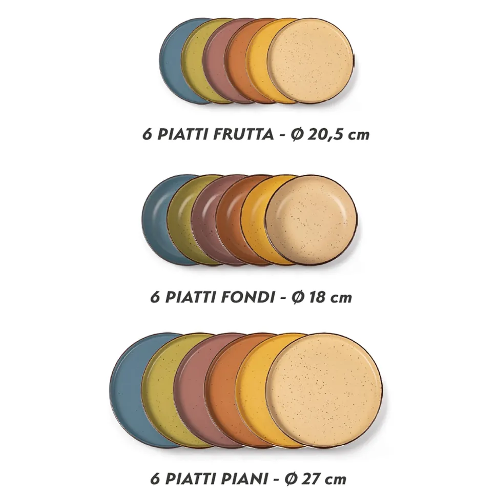 Servizio di piatti in stoneware Morelia 18 pezzi