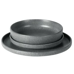 Servizio di piatti in Stoneware Nordica Grigio 18 pezzi