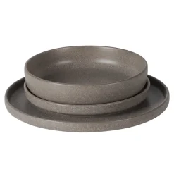 Servizio di piatti in Stoneware Nordica Tortora 18 pezzi