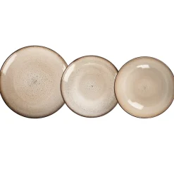 Servizio di piatti in stoneware Reactive Beige 18 pezzi