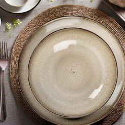 Servizio di piatti in stoneware Reactive Beige 18 pezzi