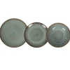 Servizio di piatti in stoneware Reactive Green 18 pezzi