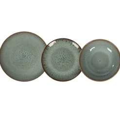 Servizio di piatti in stoneware Reactive Green 18 pezzi