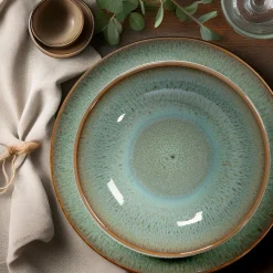 Servizio di piatti in stoneware Reactive Green 18 pezzi