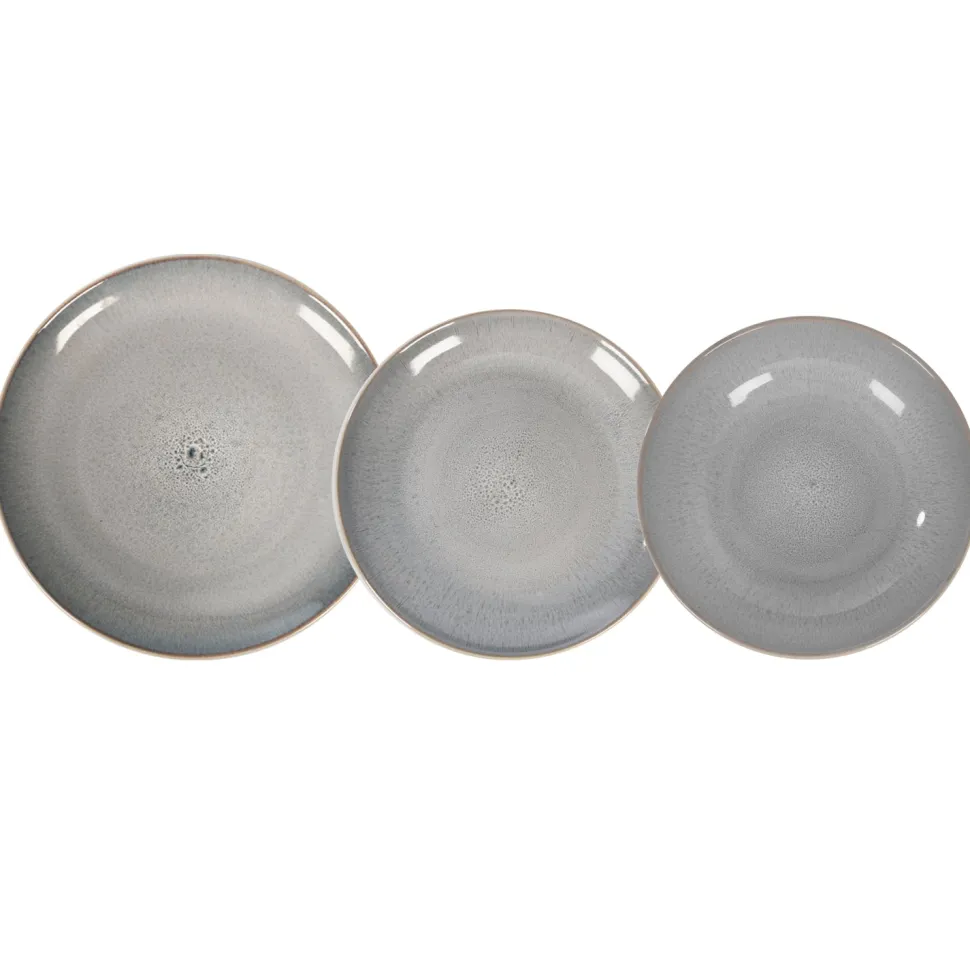 Servizio di piatti in stoneware Reactive Grey 18 pezzi