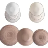 Servizio di piatti in stoneware Terra d'Ombra Embossed Pad 18 pezzi