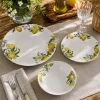 Servizio di Piatti Linea Mediterranea Decorazione Limoni in Porcellana 18 Pezzi
