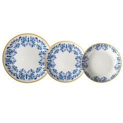 Servizio di Piatti Linea Zulema Blue in Porcellana 18 Pezzi