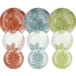 Servizio di piatti Natura in porcellana Multicolor Linea Madison 18 pezzi