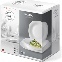 Servizio di piatti Parma in vetro opale 18 pezzi