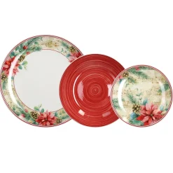 Servizio di piatti Sinfonia in porcellana Multicolor Linea Madison 18 pezzi