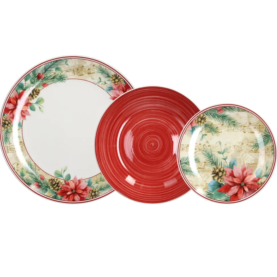 Servizio di piatti Sinfonia in porcellana Multicolor Linea Madison 18 pezzi