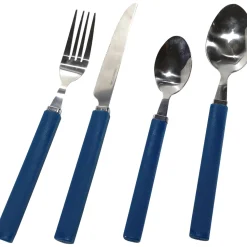 Servizio posate in acciaio inox 24 pezzi Jolie Blu Petrolio