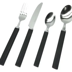 Servizio posate in acciaio inox 24 pezzi Jolie Nero