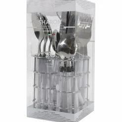 Servizio posate in acciaio inox Bianco 24 pezzi Sharon