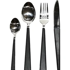 Servizio posate in acciaio inox color nero 24 pezzi