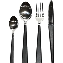 Servizio posate in acciaio inox color nero 24 pezzi