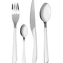 Servizio posate in acciaio inox colore Bianco 24 pezzi Glossy