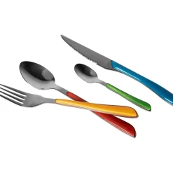 Servizio posate in acciaio inox Multicolor 24 pezzi Glossy mix Premium