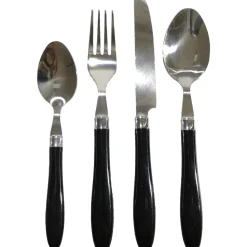 Servizio posate 24 pezzi colore nero in acciaio inox