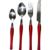 Servizio posate 24 pezzi rosso in acciaio inox Sharon