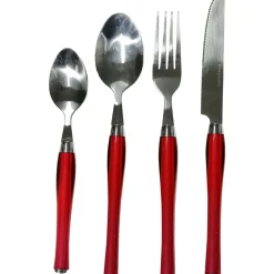 Servizio posate 24 pezzi rosso in acciaio inox Sharon