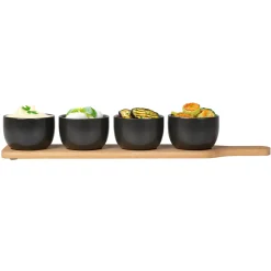 Set Antipastiera 4 ciotole con Base in Bamboo
