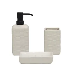 Set Bagno 3 pezzi in Ceramica Bianco
