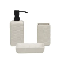 Set Bagno 3 pezzi in Ceramica Bianco