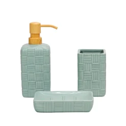Set Bagno 3 pezzi in Ceramica Celeste