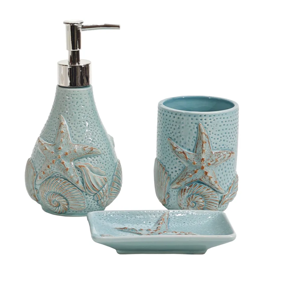 Set Bagno 3 pezzi in ceramica Design Stelle Marine