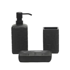 Set Bagno 3 pezzi in Ceramica Nero