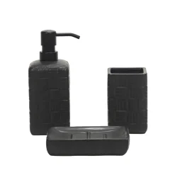 Set Bagno 3 pezzi in Ceramica Nero