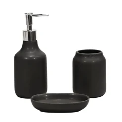 Set Bagno 3 pezzi in Ceramica Nero