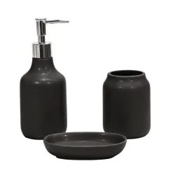 Set Bagno 3 pezzi in Ceramica Nero